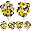 15pcs, 12 Inch 30 40 50 60 70 80 Years Old Number Birthday Balloon Birthday Party Anniversary Decorations, Birthday Party Decor Balloon