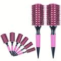 Ceramic Round Brush Aluminum Nylon Hairdressing Comb Detangling Brush Hair Cylinder Blow Drying Anti-static Thermal Barrel Sleek Brush Salon For Frizzy Hair