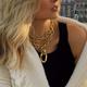 2pcs Geometric Pendant Chunky Chain Necklace Retro Cuban Link Chain Multi-layer Necklace Hip Hop Necklace Jewelry For Women Teen Girls