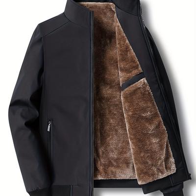 TEMU Men' Stand Collar Jacket, Retro Trendy Casual Streetwear, Men's Clothing Image