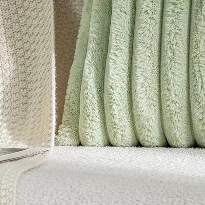 TEMU A Fur Pillowcase Resembling Rabbit Fur, Featuring A Striped Plush Lumbar Support Design, In Solid Colors With 8 Color Options. Image