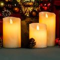 1pc Flameless Votive Candles Light, With Moving Flame, Battery Operated Led Pillar Candles For Wedding, Table, Festival, Halloween, Christmas Decoration, Ivory Dripless, Extra Bright