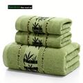 3pcs Bamboo Fiber Towel Set, Contains 1 Bath Towel 27.5*55in, 2 Hand Towel 13*29in, Household Hand Towel Bath Towel, Bathroom Supplies, Bathroom Accessories