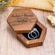 Custom Engraved Wooden Ring Box, Vintage Wooden Wedding Ring Box, Proposal Ring Box, Hexagonal Wood Ring Box, Wedding Gift, Anniversary Gifts