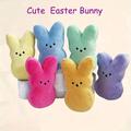 6pcs New Rabbit Easter Doll Plush Toy Doll Rainbow Rabbit Cute Doll