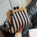 Women's Clutch Purse For Evening Party, Striped Pattern Crossbody Bag, Niche Designer Fashion Handbag