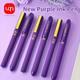 [wqn] 3 Pieces/6 Pieces Of Unique Purple Rollerball Pen, Fast Drying Purple Ball Point Pen Stationery, Pen Tip 1.0mm, Purple Ink, Smooth Writing, Large Capacity Refill, Hard Pen Calligraphy Pen