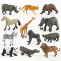 12pcs Mini Safari Animal Figures Toy Plastic Tiny Dolls Forest Jungle Zoo Will Field Animal Statue Figurines Cake Toppers Party Favor Model Thanksgiving Christmas Eve Easter Gift