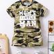 2pcs Casual 'mama's Little Man' Round Neck Camouflage T-shirt & Shorts Set Clothes Baby Infant Boys For Summer
