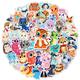 50pcs Cute Cartoon Big Eye Animals Theme Waterproof Decorative Stickers For Laptop Pc Computer Mobile Smartphones Guitar Desktop Cup Travel For Gifts