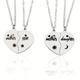 Mother Necklace Mother Daughter/son Heart-shaped Pendant Stainless Steel 2 Half Heart Necklace