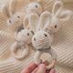 Crochet Brown Rabbit Rattle, Cute Shape Attracts Baby's Attention, Built-in Bells, Shaking When A Pleasant Bell