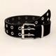 Double Pin Metal Buckle Belt Black Vintage Punk Waist Belt Hip Hop Pu Leather Waist Bands