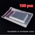 100pcs Transparent Plastic Self Adhesive Bag Self Sealing Small Bags For Pen Jewelry Candy Packing Resealable Gift Cookie Bag