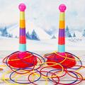 (random Color) Colorful Plastic Sport Ring Toss Game Set Party Outdoor Puzzle Hoop Kindergarten Competition Game Stall Halloween Christmas Gift