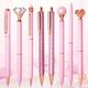 3/5/8pcs Ballpoint Pen Set Metal Artificial Diamond Pen Fancy Pens Retractable Ballpoint Pen Gifts For Journaling Women Wedding Office Home Supplies