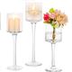 3pcs Inweder Tall Glass Candle Holder - Perfect For Creating A Romantic Atmosphere At Home Or For Special Occasions