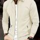 Classic Design Track Jacket, Men's Laple Casual Baseball Collar Solid Color Zip Up Jacket For Spring Fall