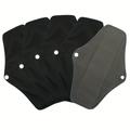 1pc/2pcs/5pcs Bamboo Charcoal Cloth Menstrual Pads, Reusable Sanitary Pads/mama Panty Liners Black Gray Menstrual Pad