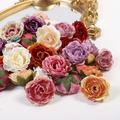 10/20 Pcs Handmade Artificial Flower Head For Home Decoration And Weddings - Morandi Color Tea Rose And Peony Fragrance