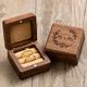 Engagement Proposal Wedding Ceremony Engraved Walnut Wood Ring Box Mr & Mrs, Ring Bearer Box For 2 Rings, Upscale Gifts Display Supplies For Couples