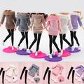 1 Set Fashion Coat Knitted Dress Casual Sweater Black Stockings Hat Shoes Clothes For 11.8 Inch 29.97cm Doll Accessories Toy (not Include Doll)