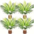 "1pc 20"" Fake Plants, Large Tropical Palm Tree, Artificial Monstera Faux Plant Tree In Pot For Indoor Outdoor Home Office Garden Decoration"