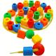 Toddler Lace Up Beads Set Of 34- Shape And Color Recognition Montessori Toys Occupational Therapy Toddler Activity Educational Toys Including 2 Wooden Ropes And 2 Ropes