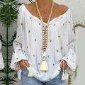 Ladies Simple Wood Beaded White Turquoise Tassel Pendant Long Necklace Women's Accessories Fashion 2022 Fall