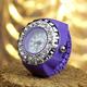 Unisex Finger Watch Ring Watch Shining Rhinestone Decoration Watch Ring For Women Men