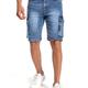Flap Pocket Denim Shorts, Men's Casual Medium Stretch Street Style Distressed Denim Shorts For Summer