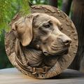 1pc 8x8 Inch Spring Aluminum Sign Faux Embossing Painted Round Wreath Sign Dormitory Decoration Pet Lovers Gifts Labrador Retriever Themed Decoration