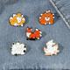 1pc/5pcs Cute Fox Brooch Y2k Creative Nine-tailed Fox Enamel Pin Metal Paint Badge Backpack Clothing Jewelry Holiday Gift