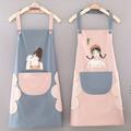 1pc Apron Garland Rabbit Can Wipe Hands Apron, Female Kitchen Waterproof Apron, Fashion Korean Couple Overalls, Cooking Work Clothes, Chef Apron, Office Protective Clothing