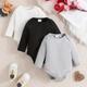 3pcs/set Baby Boy Casual Ribbed Kit Autumn & Winter Long-sleeved Triangle Rompers