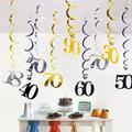 6pcs, Happy Birthday Number Spiral, 18, 21, 30, 40, 50, 60, 70, 80, 90 18 Years Old Pvc Spiral Hanging For Adult Children's Birthday Party, Wedding, Anniversary Of The Living Room Decoration Supplies