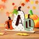 1 Pcs Thanksgiving Fall Wooden Signs Halloween Tiered Tray Decorations Pumpkin Tabletop Signs Fall Table Decor Harvest Double Printed Wood Block Tiered Tray Decor For Home Farmhouse