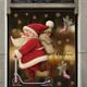 Skateboard Santa Claus Mall Window Glass Christmas Decoration Wall Stickers School Activities Atmosphere Decoration Stickers