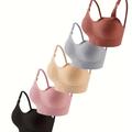 5pcs Women's Maternity Solid Underwear Breast Feeding Bra, Pregnant Women's Clothing