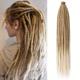 24 Inch Synthetic Dreadlock Extensions 10 Strands Hippie Single Ended Dreads Ombre Blonde 0.6 Cm Width Loc Extensions Reggae Style Crochet Hair For Women