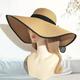 Women's Large Brim Floppy Sun Hat With Bow Decoration - Foldable Beach Straw Hat For Elegant Sun Protection