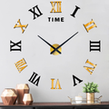 Gorgeous 3d Diy Wall Clock - Giant Roman Numerals Frameless Mirror Clock For Home Decorations