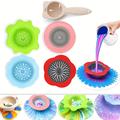 5-piece Mobile Painting Tools Christmas Diy Drawing Kit Flower Filter Plastic Silicone Drainage Basket Unique Pattern Train Art Supplies