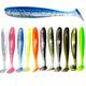 10pcs Silicone Paddle Tail Swimbaits, Soft Fishing Lure, Luminous Soft Bionic Fishing Bait For Freshwater Saltwater, Fishing Tackle