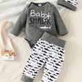 Baby Boy Long-sleeved Triangle Romper + Sharp Cartoon Graphic Pants + Hat Three-piece Set