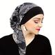 Paisley Print Elastic Bonnet Turban Cap Casual Headscarf Pre-tied Elastic Hair Bonnet Lace Up Chemo Hat