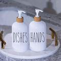 2pcs 500ml Letter Graphic Soap Dispenser For Kitchen And Bathroom - Hands And Dish Soap Press Bottle With Easy Refill And Cleaning, Bathroom Organizers & Storage, Home Decor, Furniture For Home