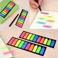 200pcs/300pcs Colorful Fluorescent Index Sticky Note, Fluorescence Self Adhesive Memo Pad Sticky Notes Bookmark Marker Memo Sticker Paper Student Office Supplies Transparent Sticky Notes