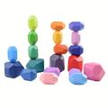 20pcs Wooden Stacking Rocks Balancing Stones, Natural Wood Building Blocks Montessori Preschool Learning Toys Toddler Puzzle Sorting Toys, Kids Birthday Christmas Stocking Fillers