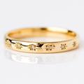 Stars Signet Plated Stacking Band Ring For Woman Minimalist Jewelry Party Accessories Gift